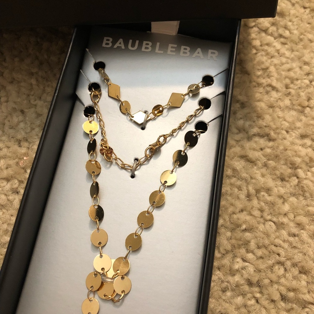 NWT BaubleBar Aimee Layered Y-Chain Necklace